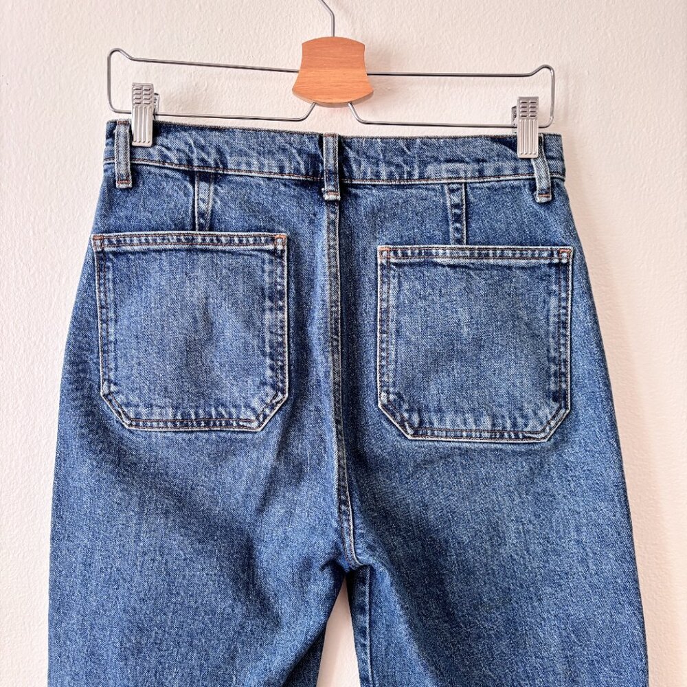 Reformation Alyssa Patch Pocket High Rise Wide Leg Jeans in Anguilla Wash - Picture 8 of 9